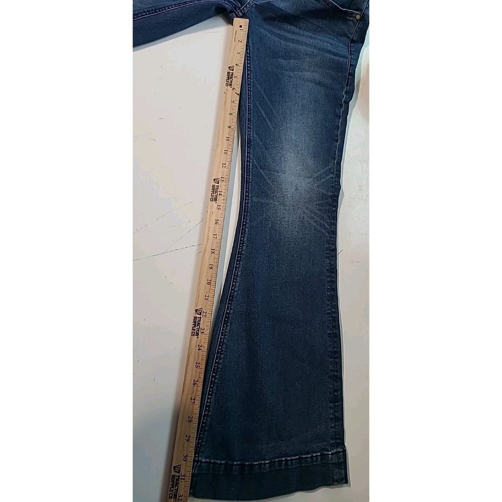 Rock & Roll Cowgirl Low Rise Stretch Trousers 29x34 (29x32) Flare Leg Jeans - Picture 6 of 15